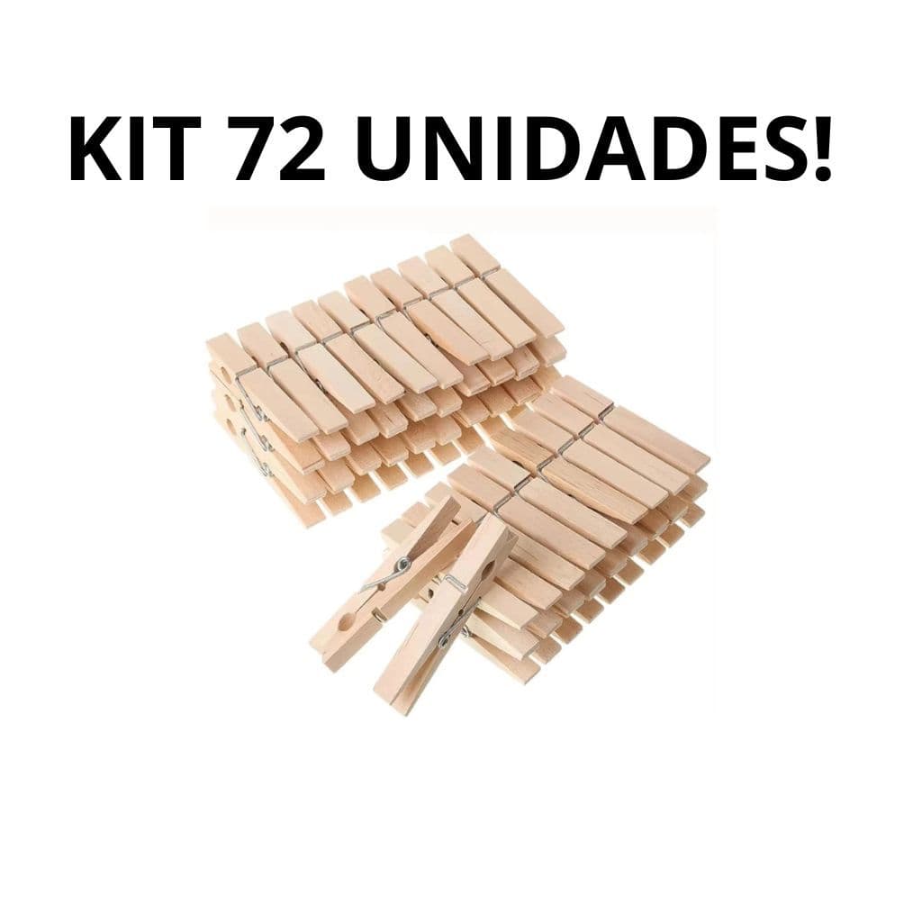 72 Prendedor De Roupas, Madeira , Embalagem c/ 72 Unidades