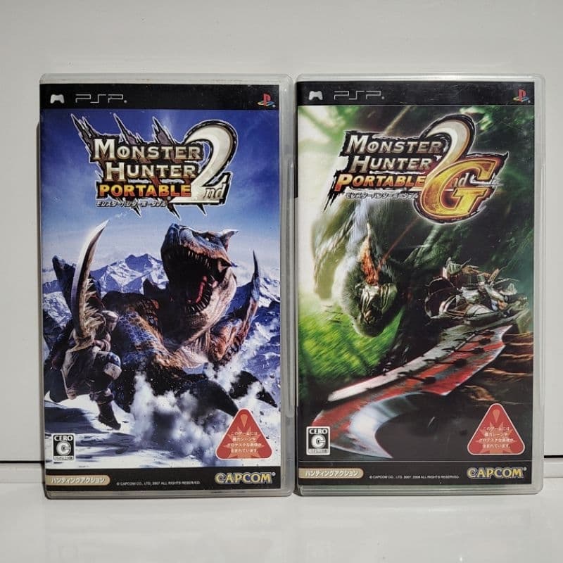 Pack Jogos Monster Hunter Portable 2nd + 2G PSP Original Mídia Física JPN Game Usado