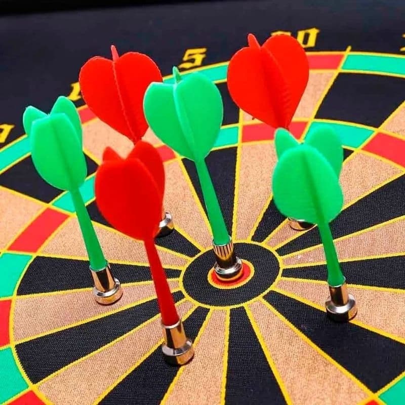 Jogo De Dardos Profissional Magnético Tiro Ao Alvo Dupla Face Dobrável 38x45