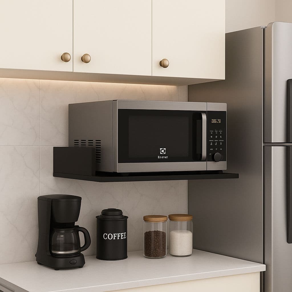 Suporte Parede MDF Prateleira Multiuso Impressora Micro-ondas Eletrodomésticos Cozinha Escritório