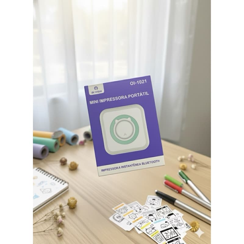 Mini Impressora Portátil Bluetooth Di Vida OI-1021 - Impressão Instantânea Sem Tinta!
