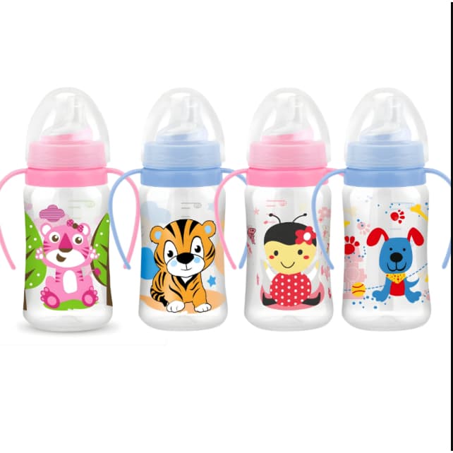 Copo Petita Cristal Bico de Silicone com Alça 270ml Antivazamento - Menino e Menina