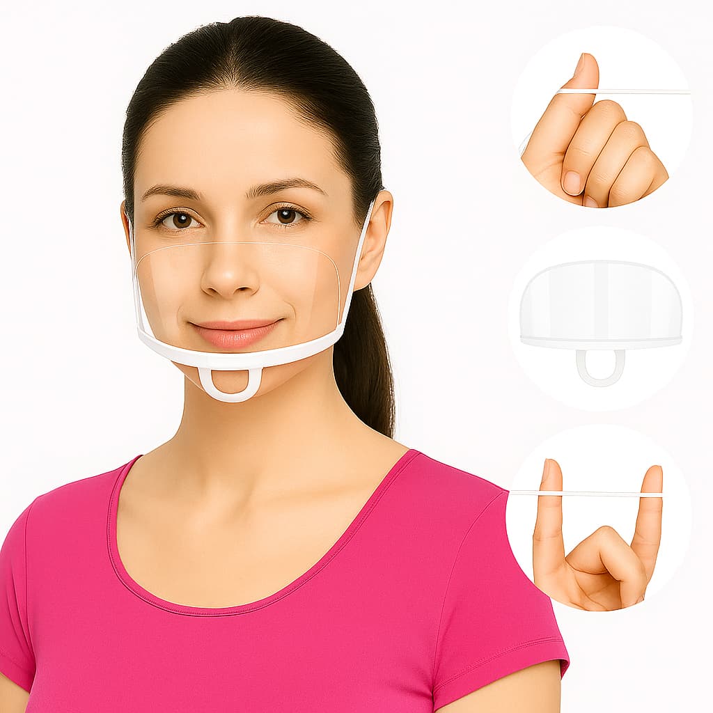 1/5/10un Máscaras Acrílicas Transparentes Reutilizáveis - Procedimentos Estéticos e Maquiagem