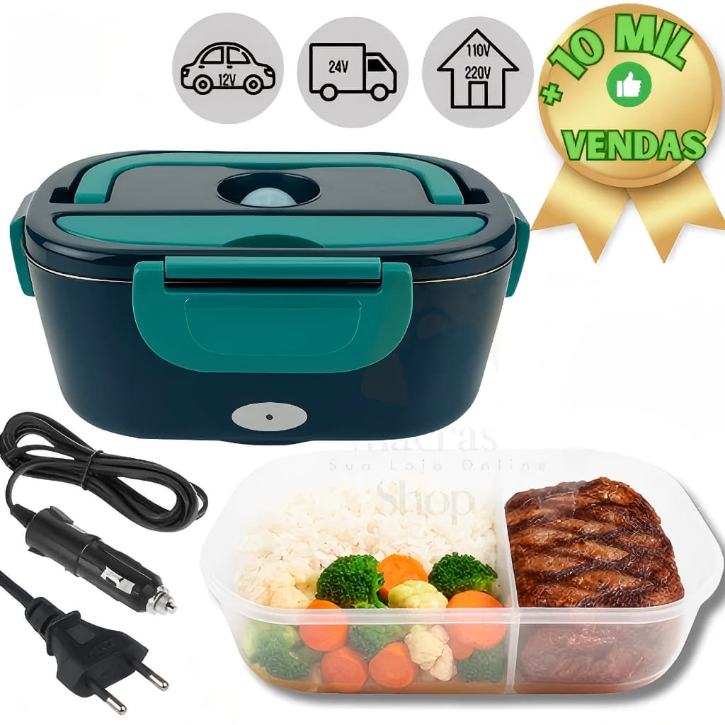 Marmita Elétrica Veicular Bivolt P/ Carro Casa Taxi Uber Caminhão 12V 24V 110V 220V - 1.5L