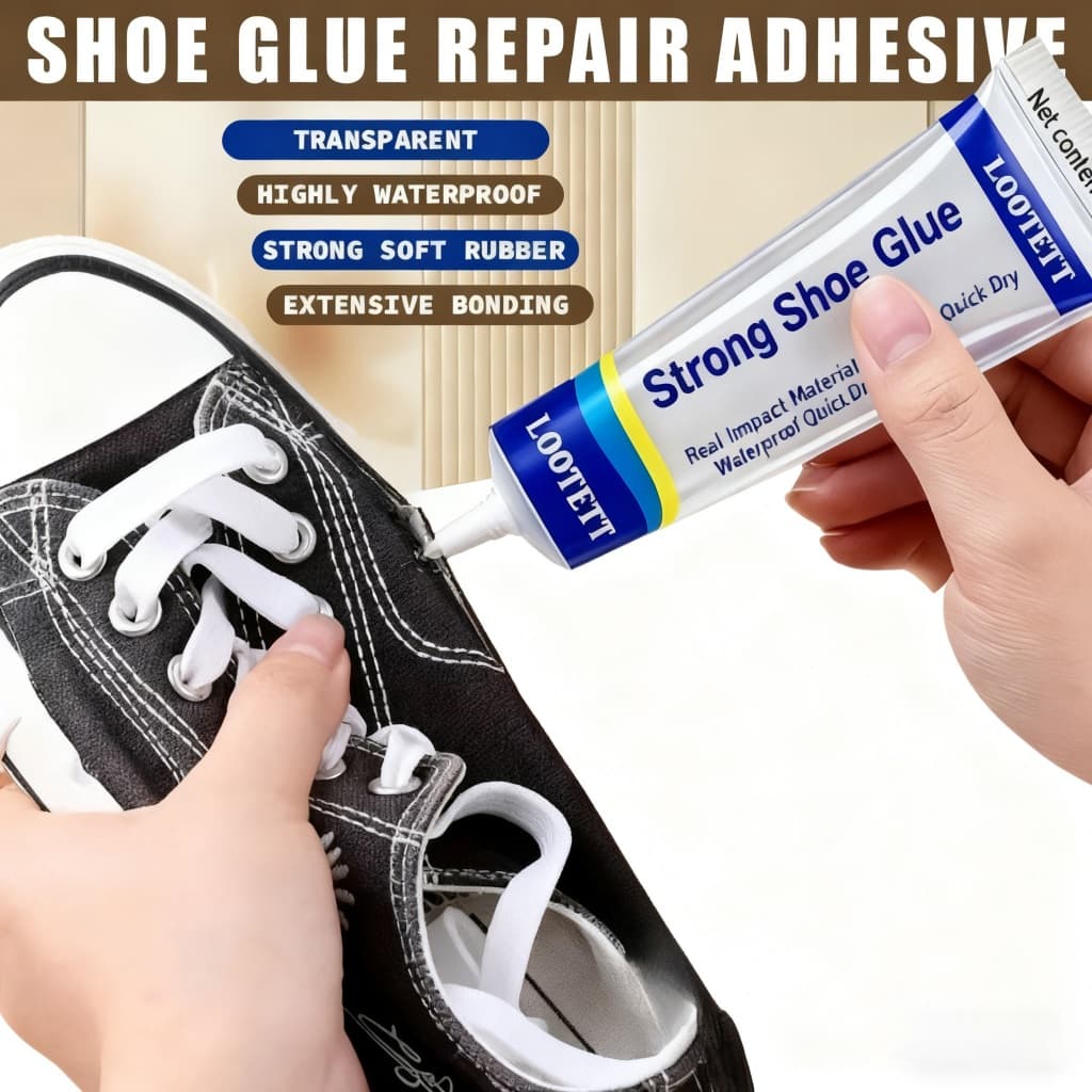 Cola Transparente Sapatos (60ml) – Adesivo Baixo Odor, À Prova D'água, Forte, Ideal Solas e Saltos