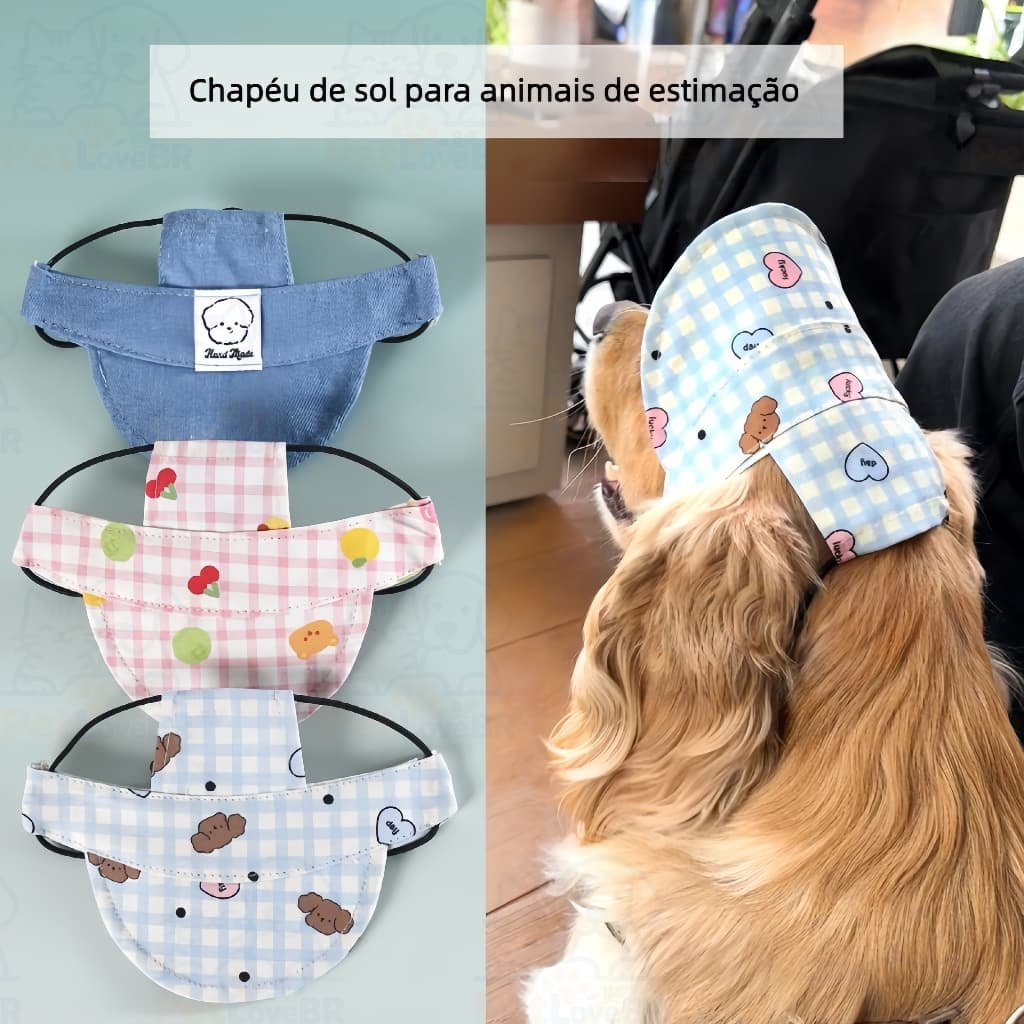 Chapéu De Verão Para Cachorro Com Furos As Orelhas Boné De Beisebol Ajustável Sol Caminhadas Ao Ar Livr