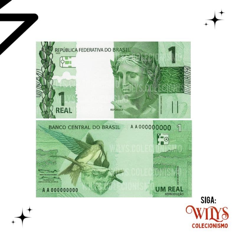 Cédula de 1 Real - 2ª Família do Real - Reprodução