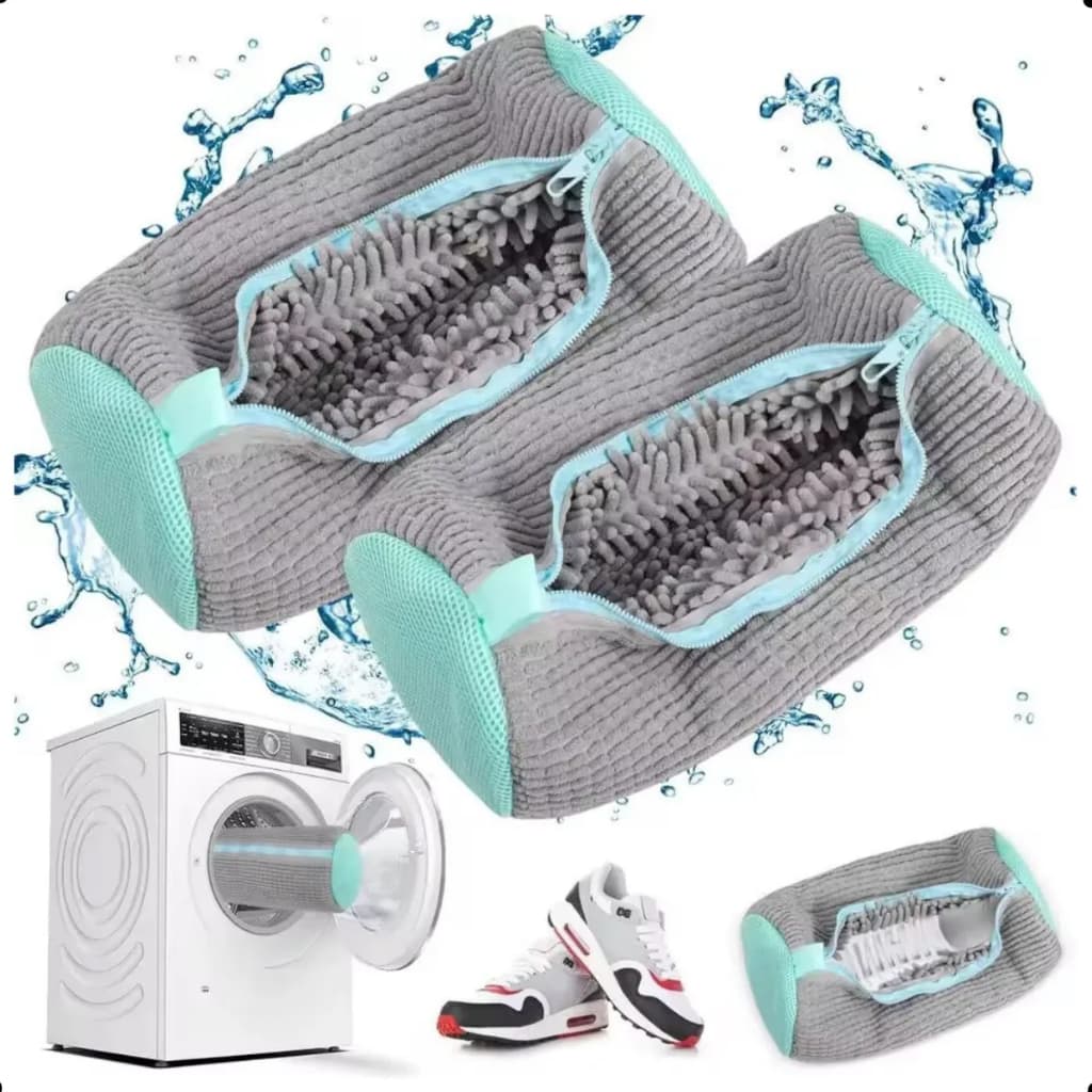 Saco Para Lavar Sapato Tênis Máquina de lavar Limpeza Anti Deformação Viagem Lavanderia-2pcs
