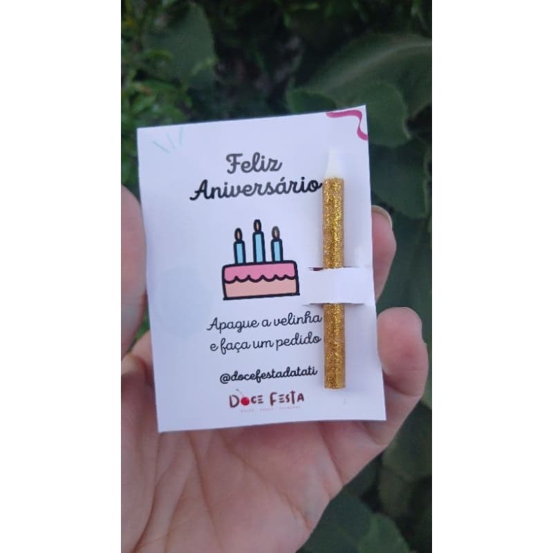 Kit 50 Cartão de Agradecimento - Tag para Velinha Mimo Confeitaria