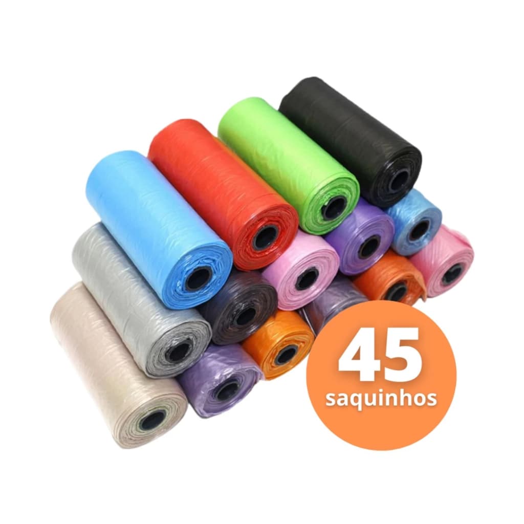 Refil Cata Fezes Pet | Kit com 3 Rolos (45 Saquinhos) para Higiene e Passeios