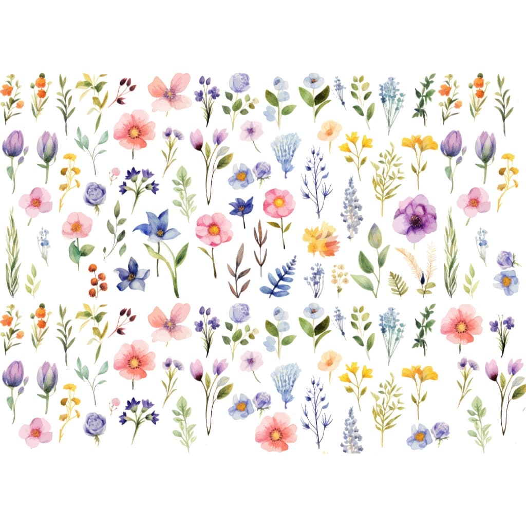 Decalque Porcelana Forno Caseiro Baixa Temp - Mix Flores 6