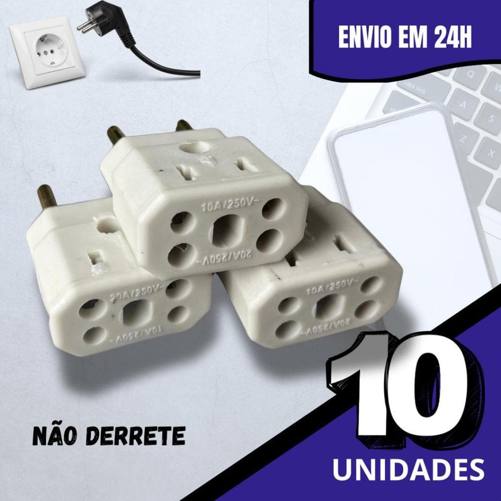 ADAPTADOR DE TOMADA BOB PORCELANA TIPO KIT/1, 2, 3,5 e 10 (Não Derrete)