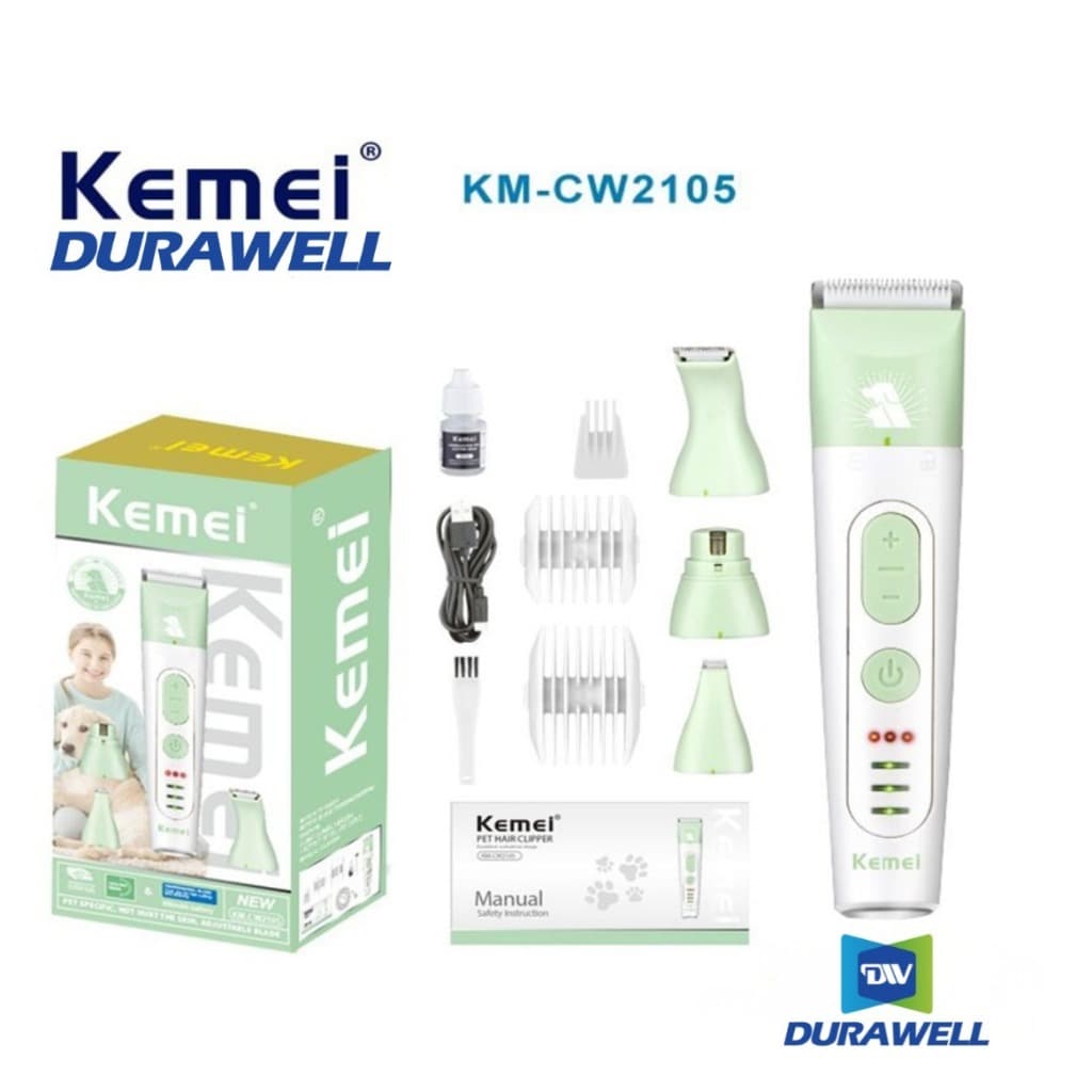 Aparador de Pelos Máquina de Corte Tosa Animais Pet 4 em 1 Profissional Kemei Km-CW2105
