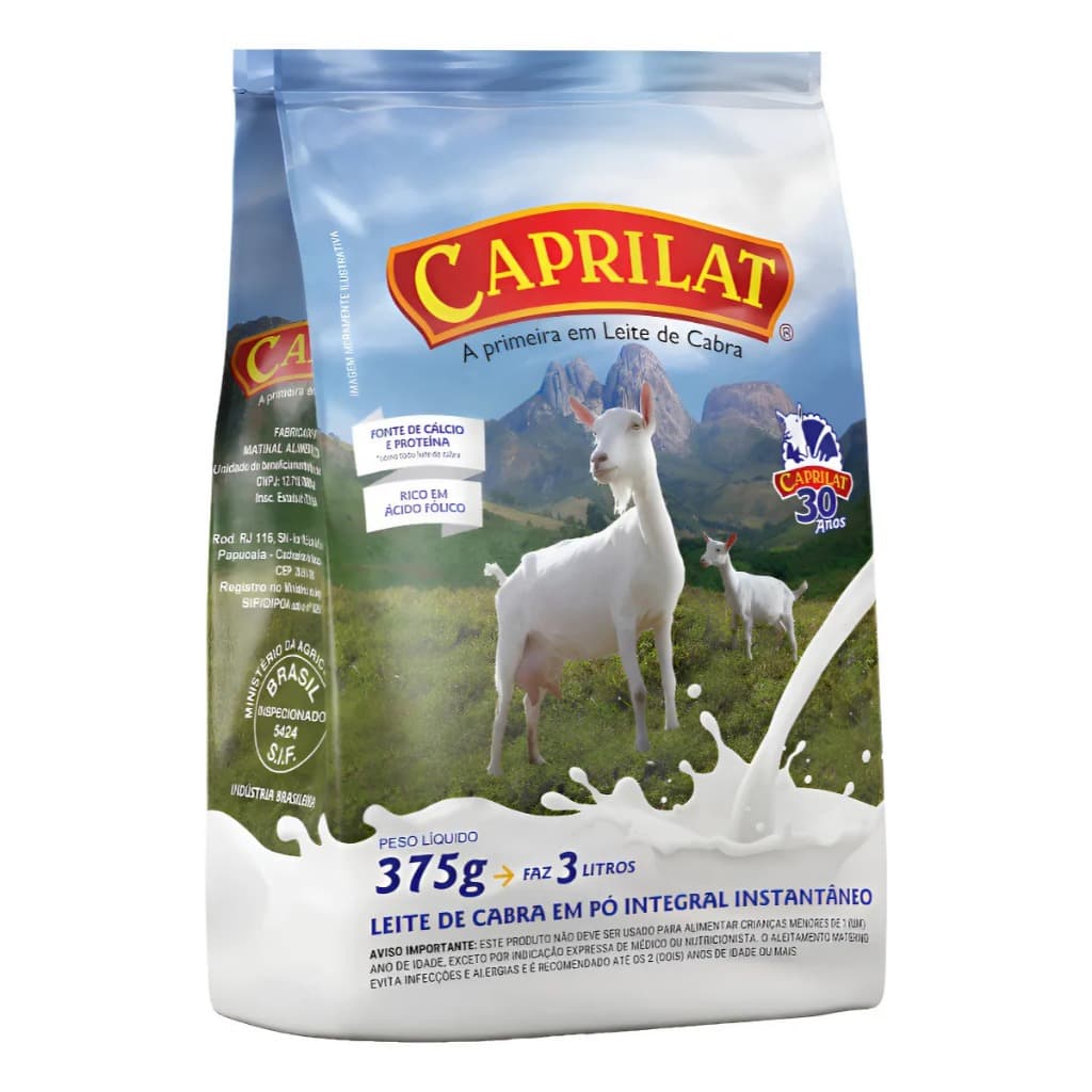 Leite De Cabra Em Pó Integral Caprilat Sachê 375g ENVIO IMEDIATO NOTA FISCAL