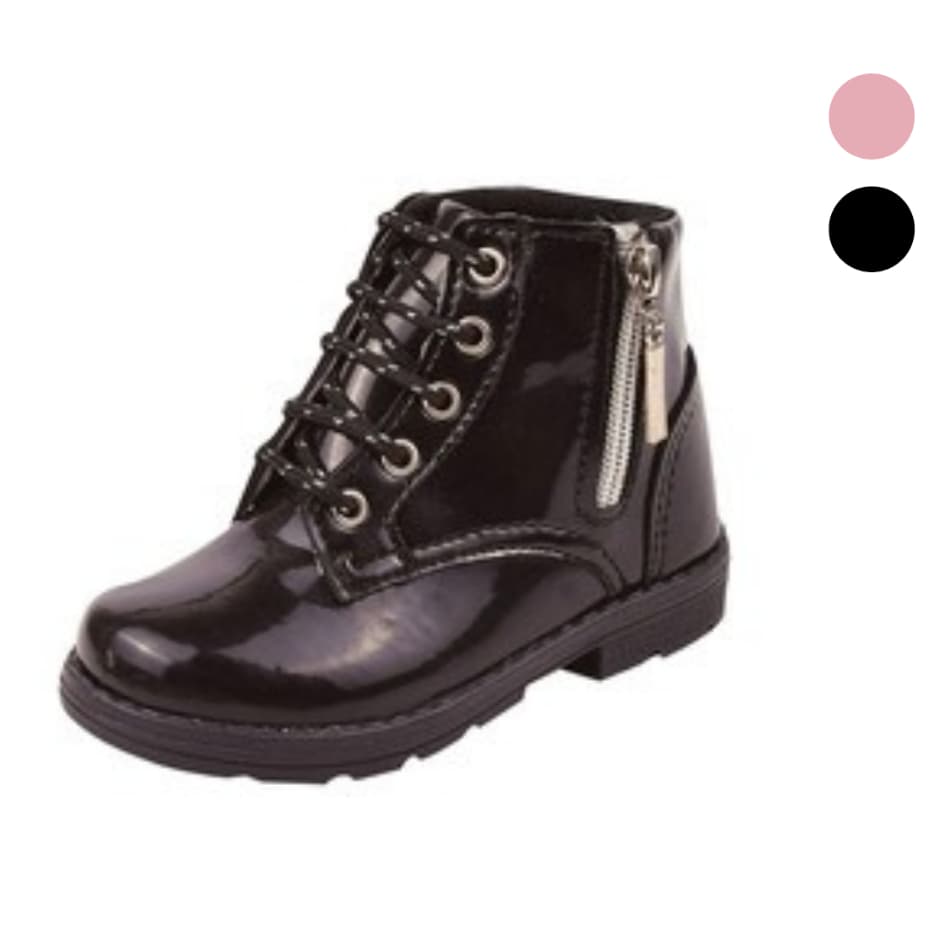 Bota Coturno Infantil Feminino Menina Baby Verniz Lulopé
