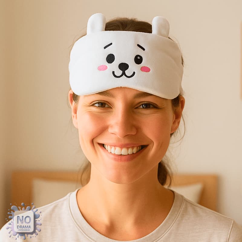 Máscara de Dormir BT21 | Tapa-Olho Tema K-pop BTS | Tata, Chimmy, RJ, Koya