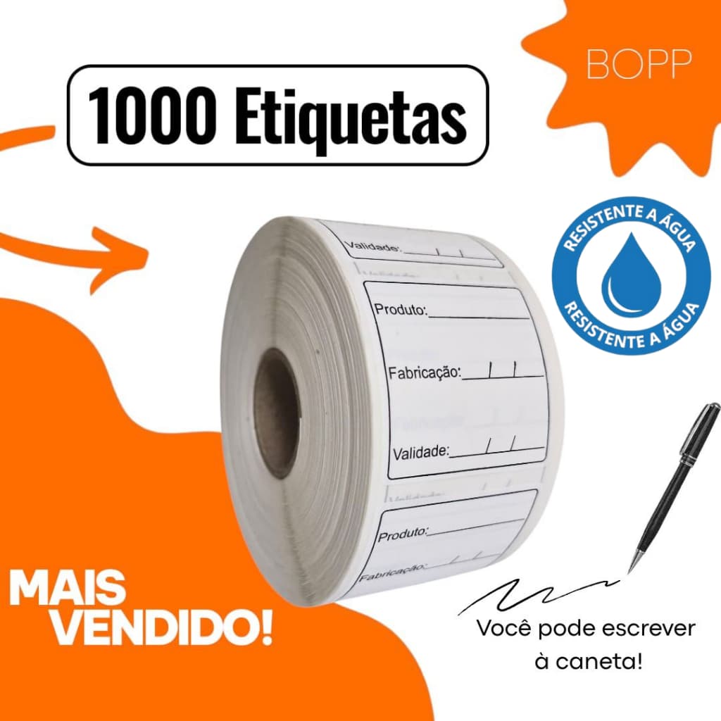 Etiquetas Bopp Anvisa Validade Fabricacao 40x40