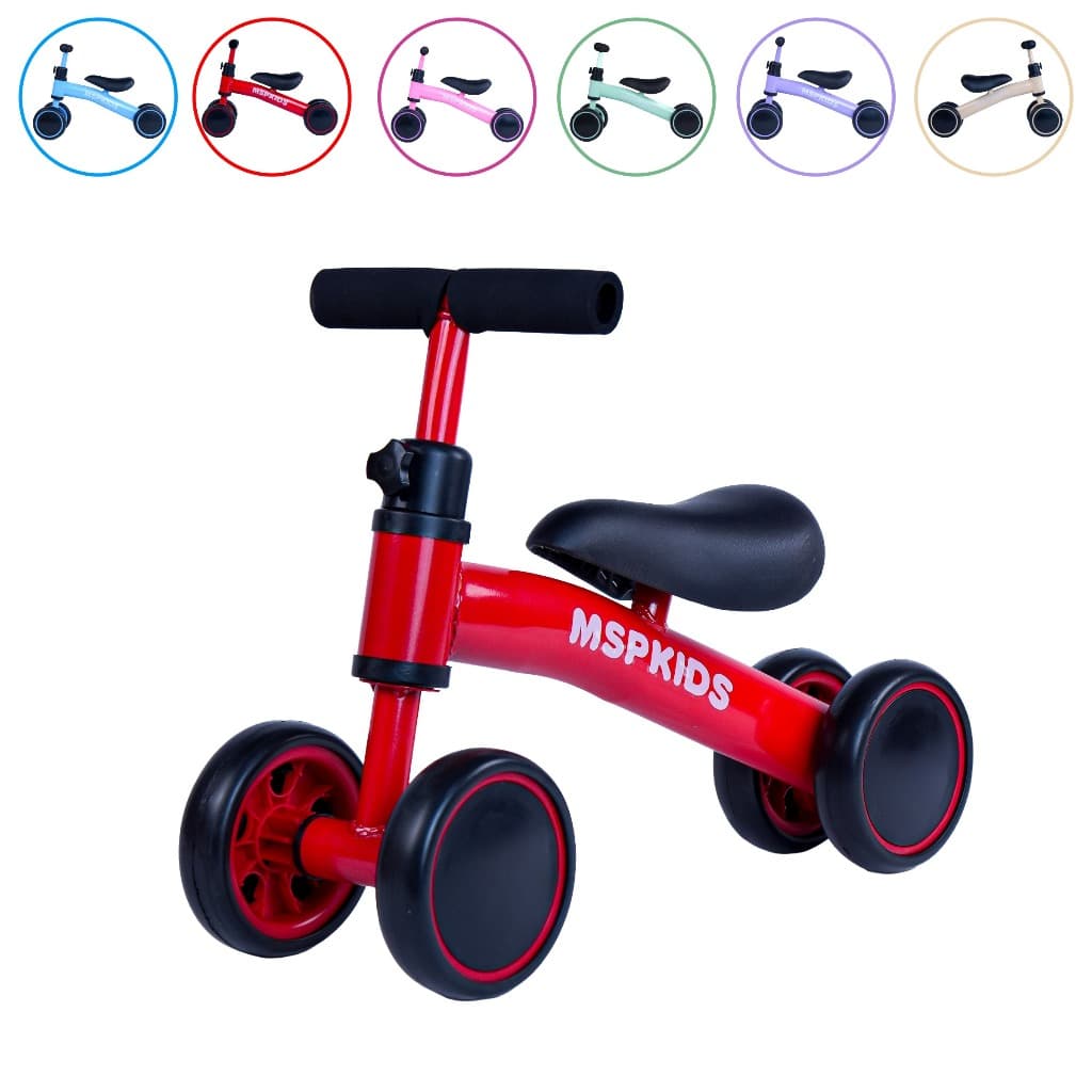 Bicicleta De Equilíbrio 4 Rodas Bebê Sem Pedal Infantil Quadro Metal
