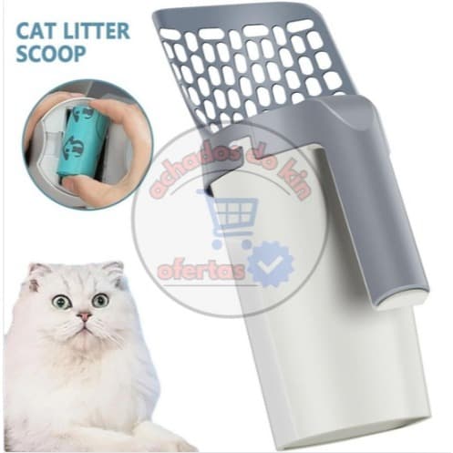 Pá Cata Coco com Copo Coletor e Saquinhos Scooper Multifuncional, Filtro Higiênico + Dispenser Integrado, Frete Rápido