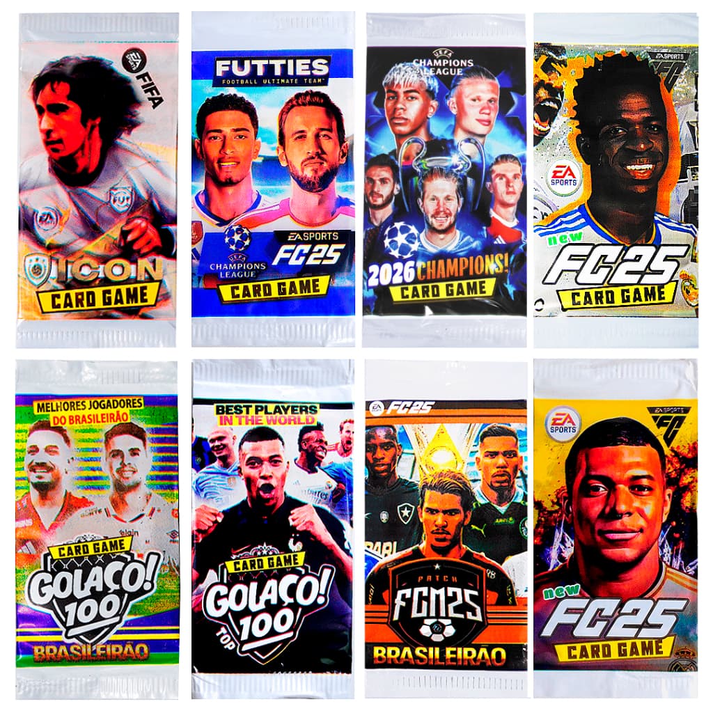 300 Pacotinhos "FUTEBOL" = 1.200 Cards. Futebol/Revenda/FIFA/Icons/Champions/Brasileirão