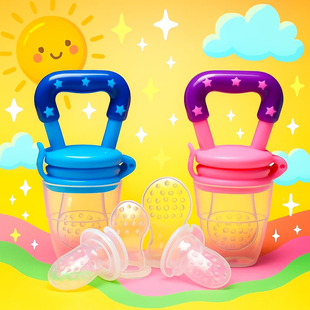 Chupeta Alimentadora Bebê Mordedor em Silicone – Segura e Divertida, Frutas, Papinha, Menino, Menina