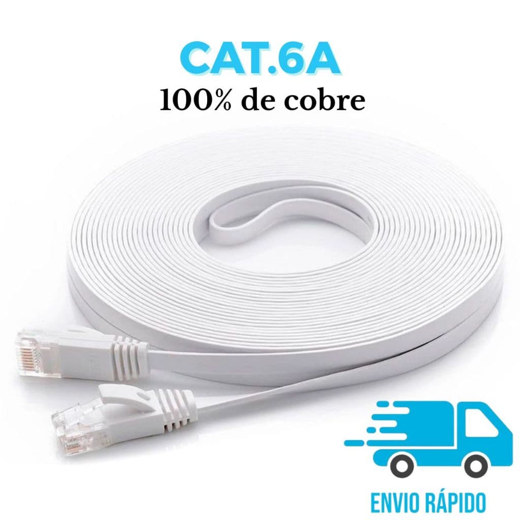 Cabo Rede Alta Qualidade Patch Cord Flat Cat6 100%Cobre 2,5m Branco Internet Seccon