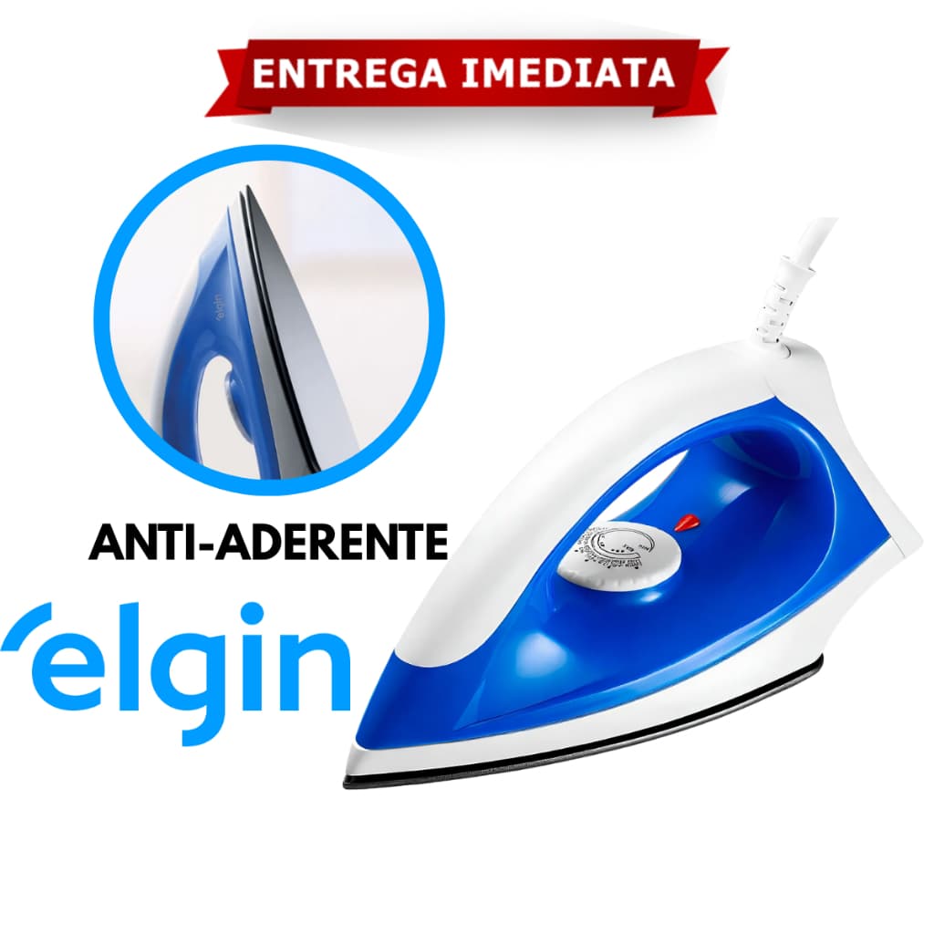 Ferro De Passar Ropas Seco Anti-Aderente 1100W Iron Force Elgin