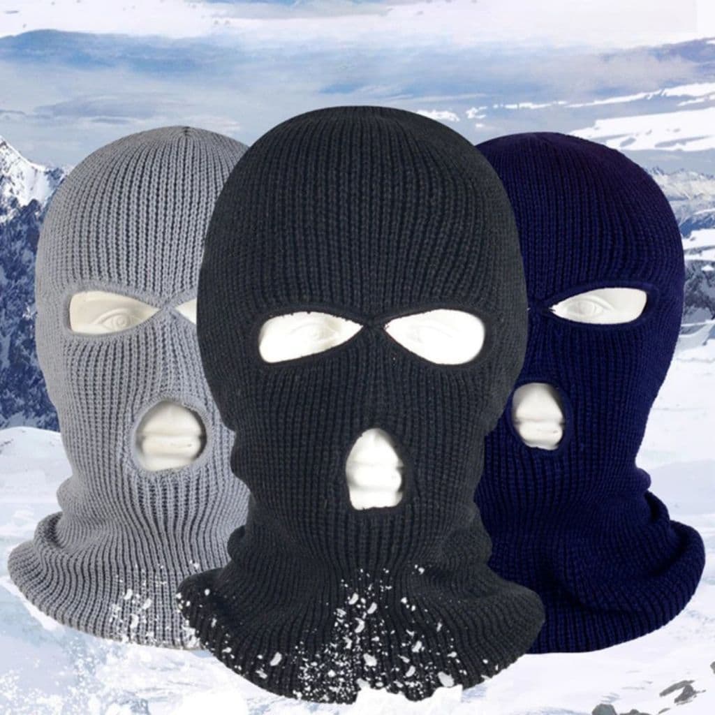 Máscara Balaclava Preta 3 Furos Touca Ninja Proteção Frio Inverno Moto