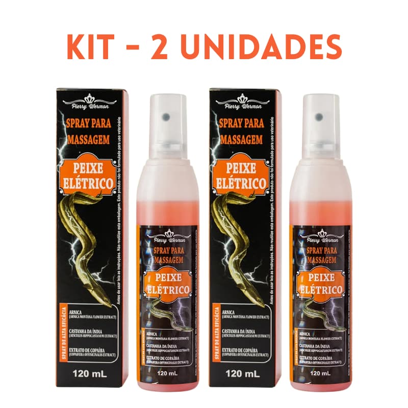 KIT 2 UND Spray para Massagem Peixe Elétrico Pierry Wermon 120ml