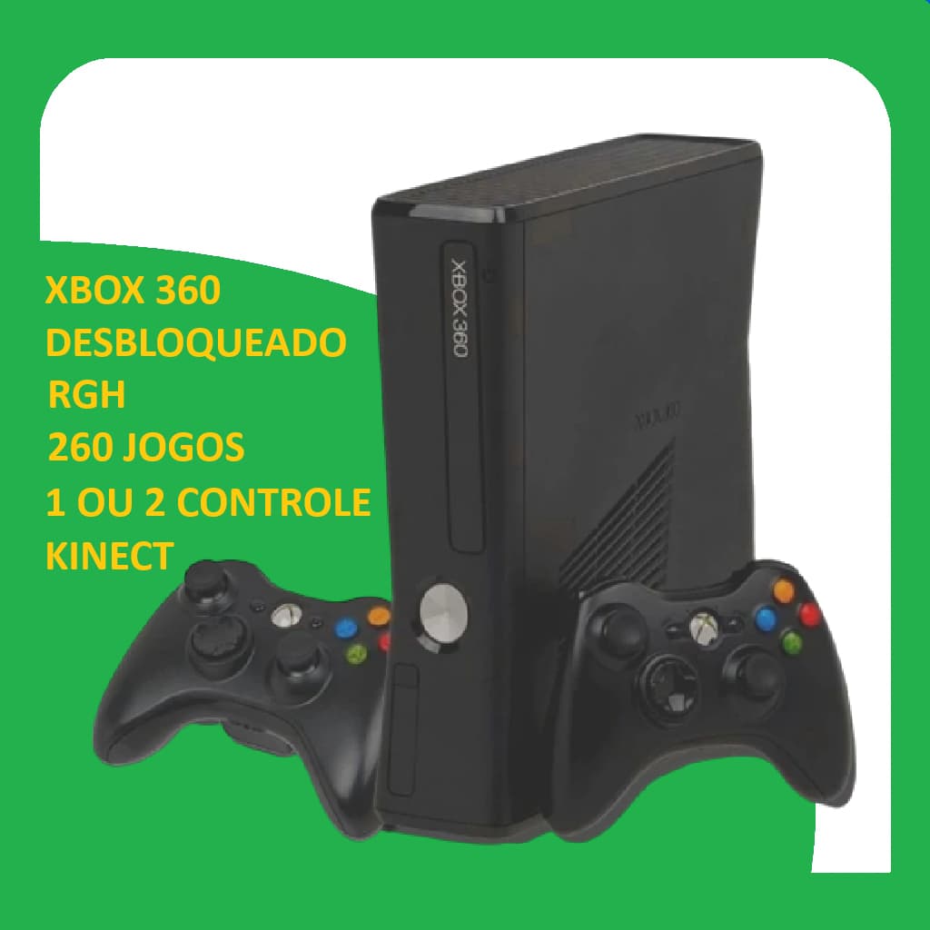 xbox 360 desbloqueado RGH+520 jogos controle com fio Microsoft