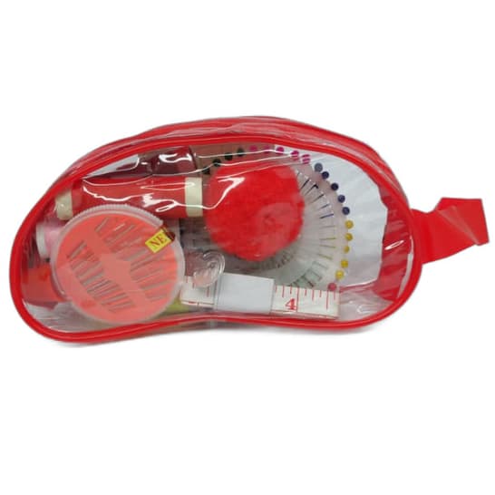 Kit de Costura - Estojo Vermelho - 15 pecas/ kit