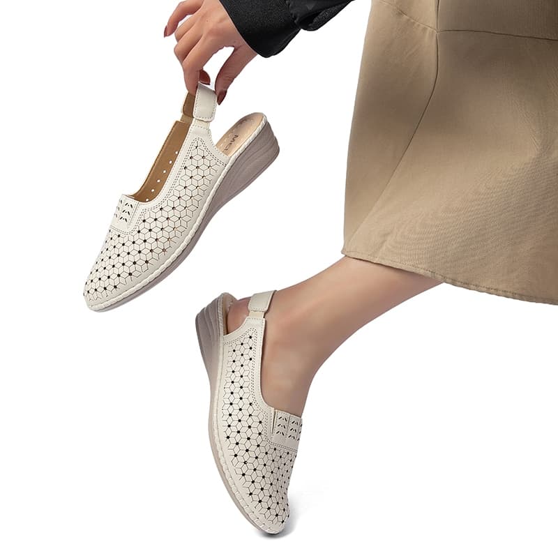 Sandálias femininas de plataforma sandálias ortopédicas ajustáveis macias, confortáveis, antiderrapantes, modelo Meijile