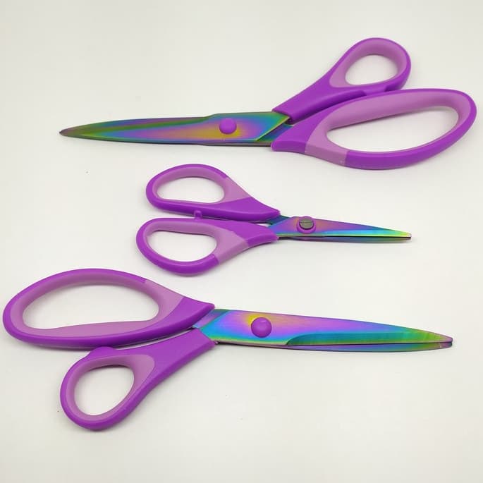 Kit Tesouras Titânio p/Artesanato - 3 Peças