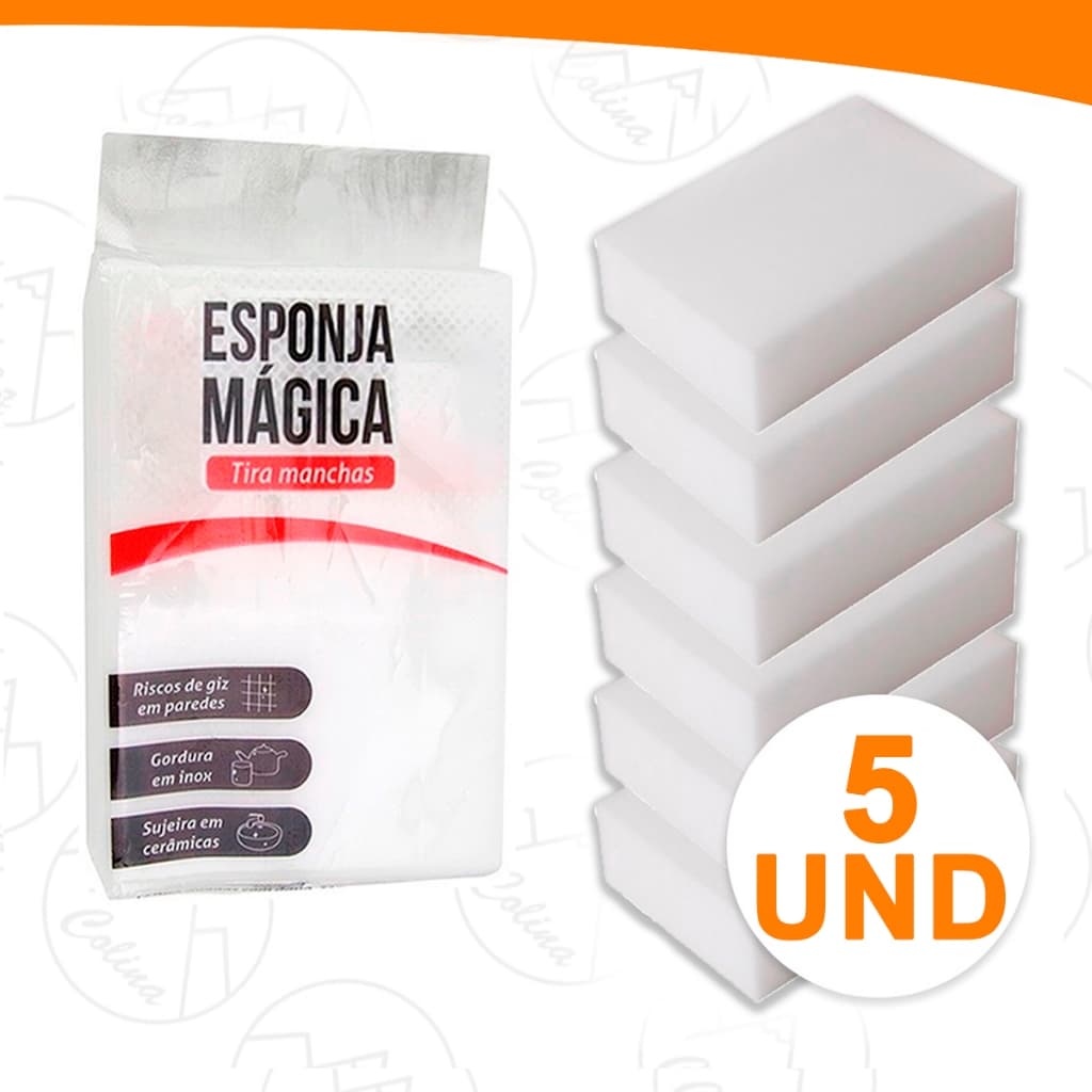 Kit 5 Esponjas Mágicas Tira Manchas de Melamina