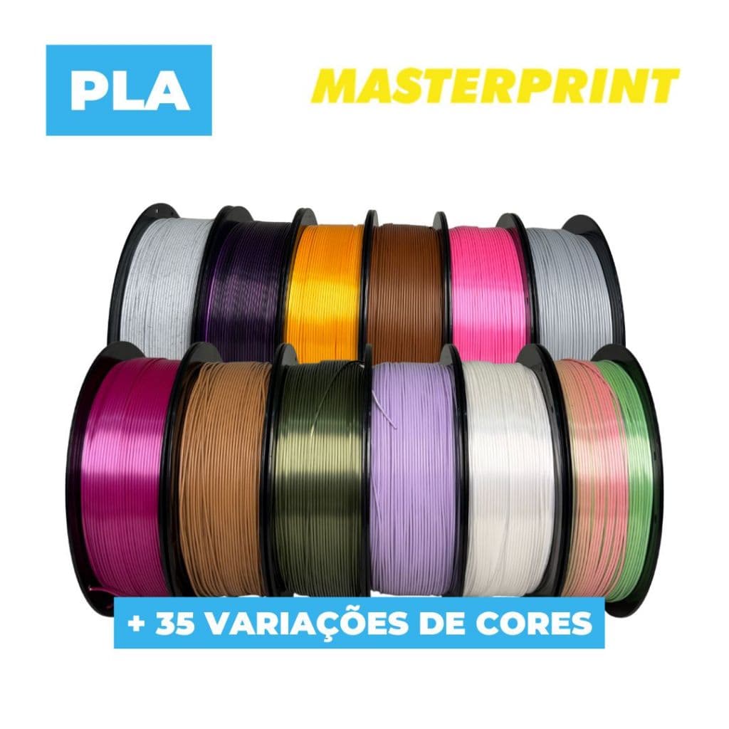 Filamento PLA 3D 1.75mm 1KG Cores a escolha para Impressora 3D Masterprint