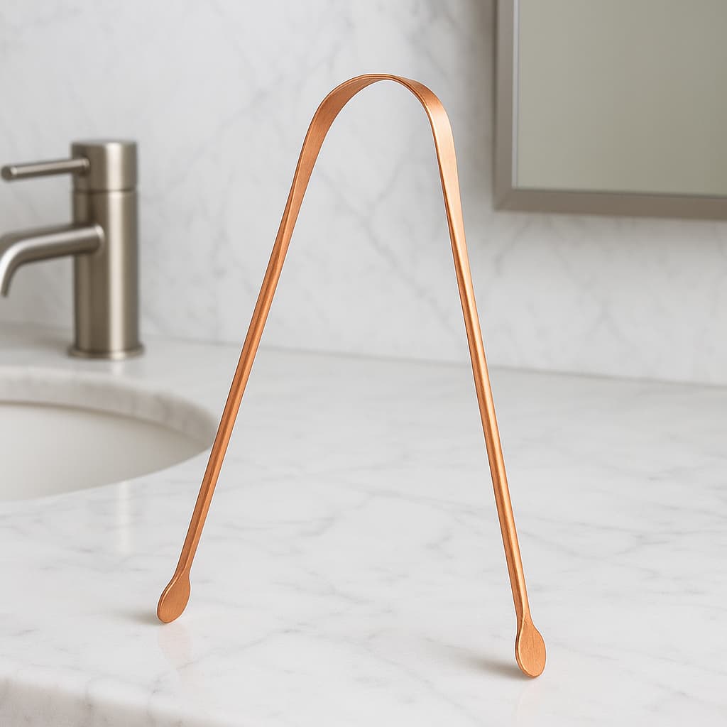 Limpador de Lingua Ayurveda 100% Cobre Original