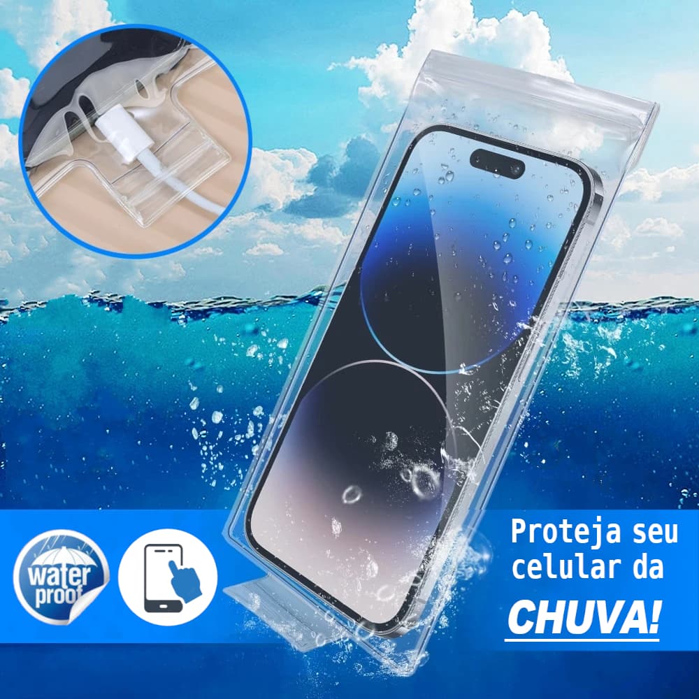 Capinha chuva para celular impermeável - Proteção chuva celular