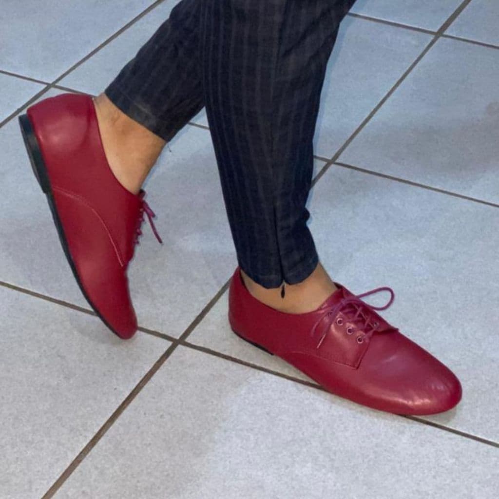 Sapato oxford bordo bico redondo sapato confortavel