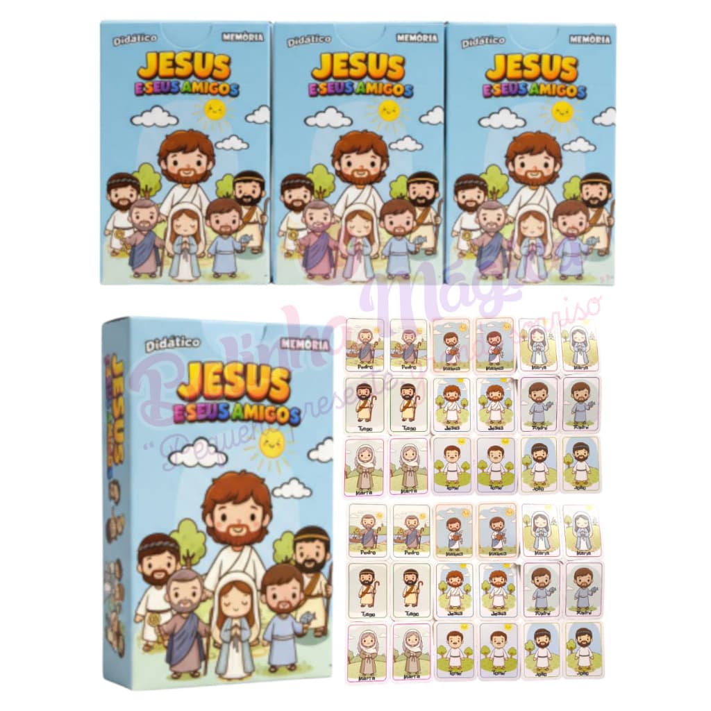 Kit 30 Jogo da Memória Jesus e Seus Amigos Apóstolos Maria Lembrancinha Festa Igreja Crianças Prenda