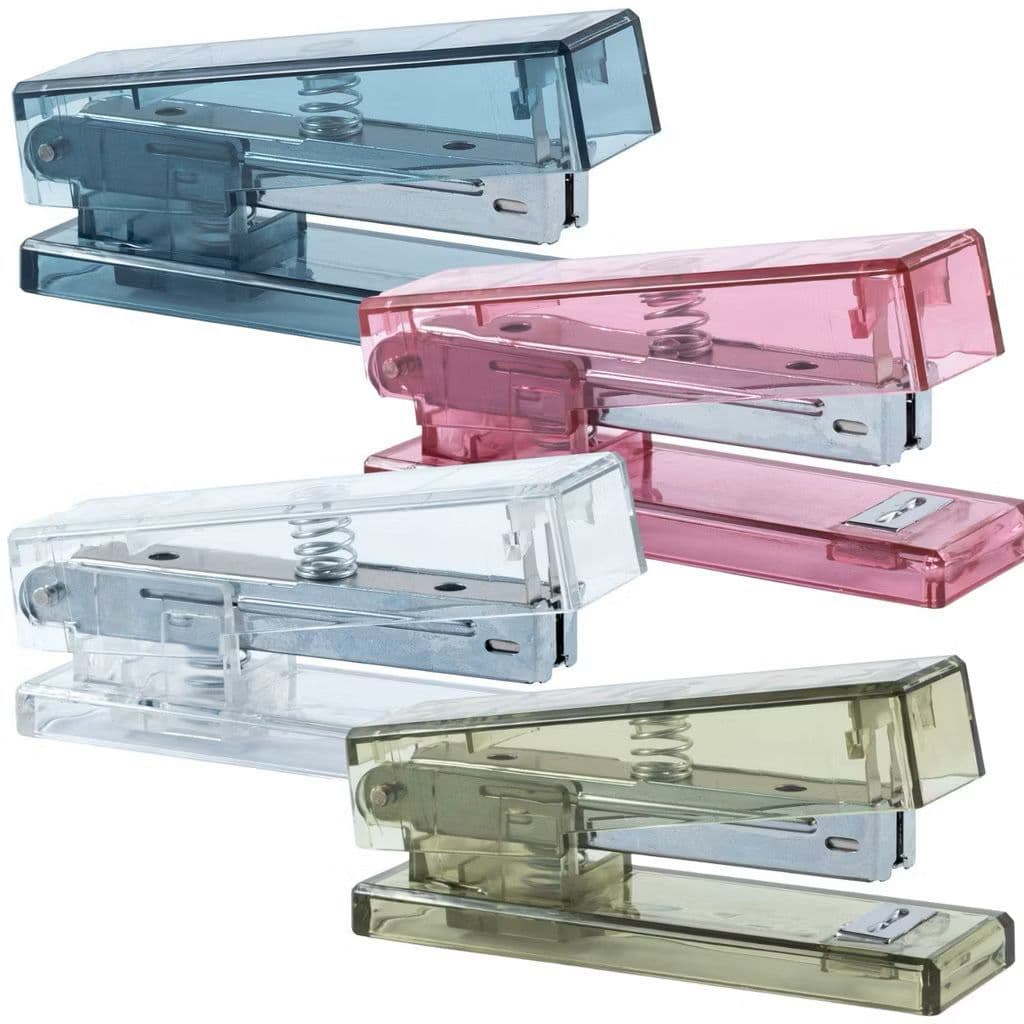 Grampeador transparente colorido 25 folhas