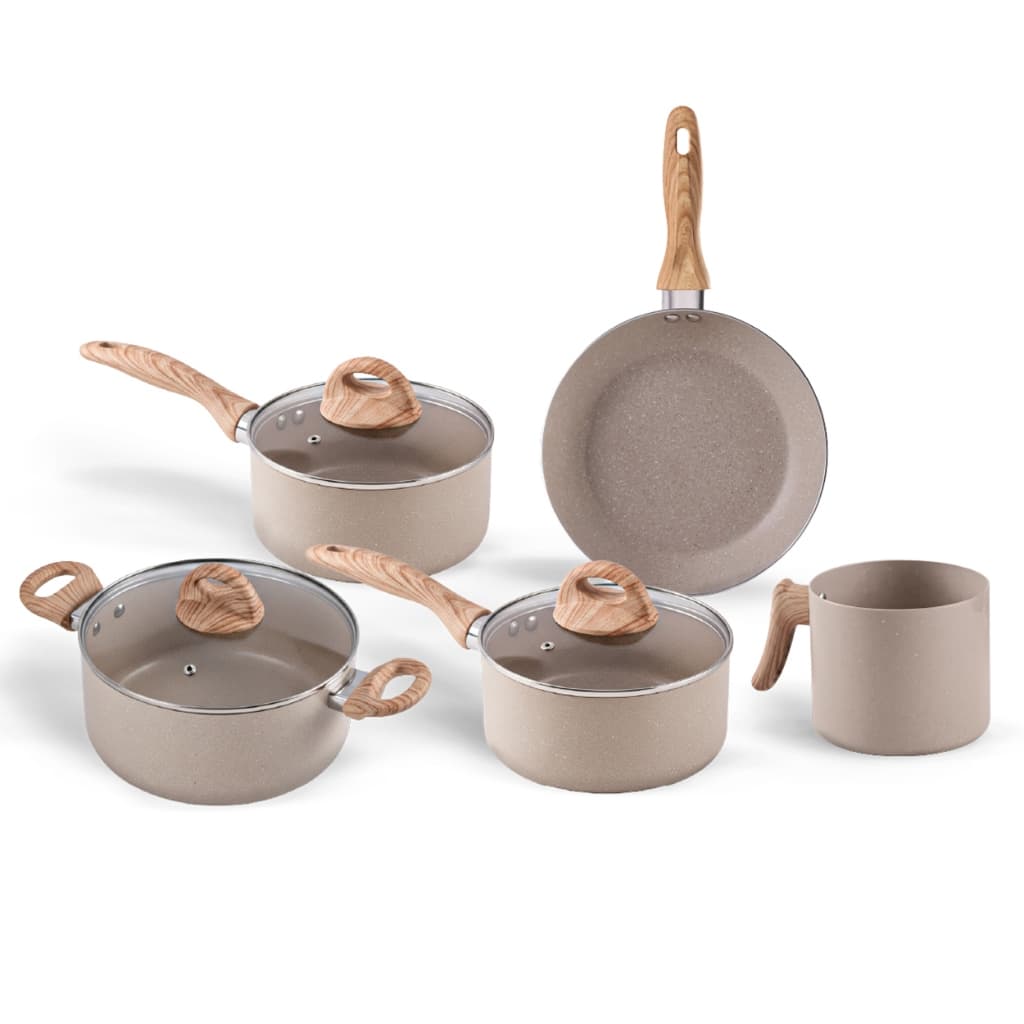 Jogo de Panelas Brinox Ceramic Life 5 peças Smart Plus Areia - Com Indução