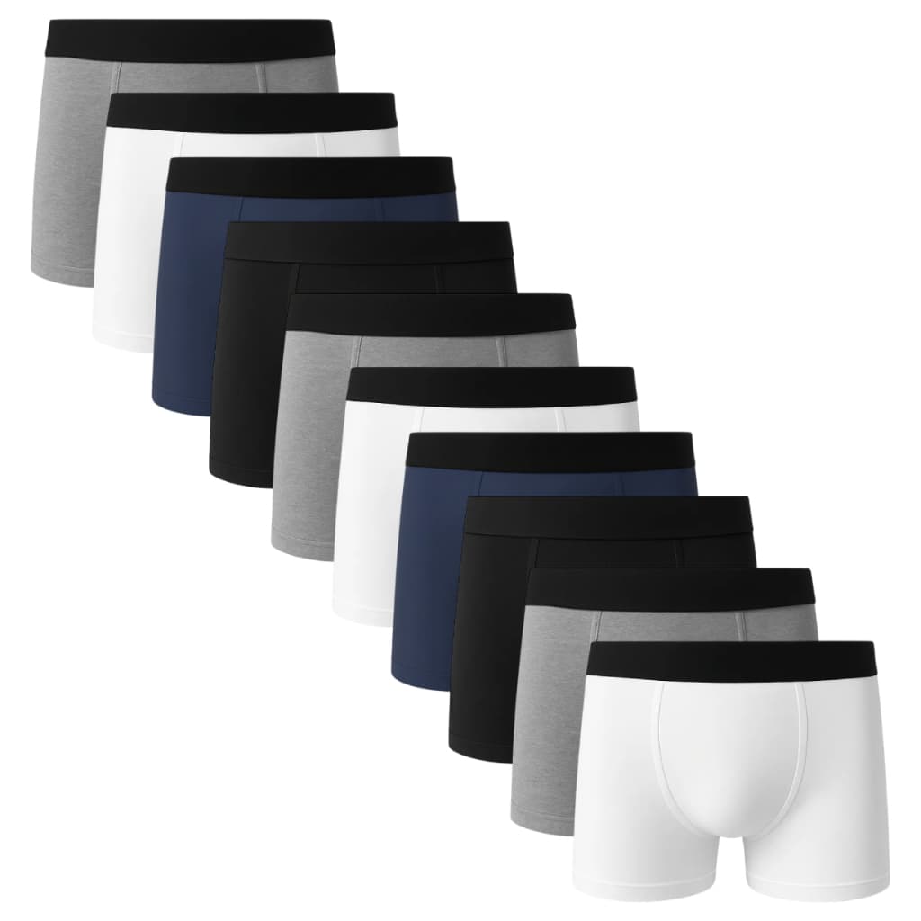 Kit 10 Cuecas Basic 100% Algodão Boxer Sortido Masculino