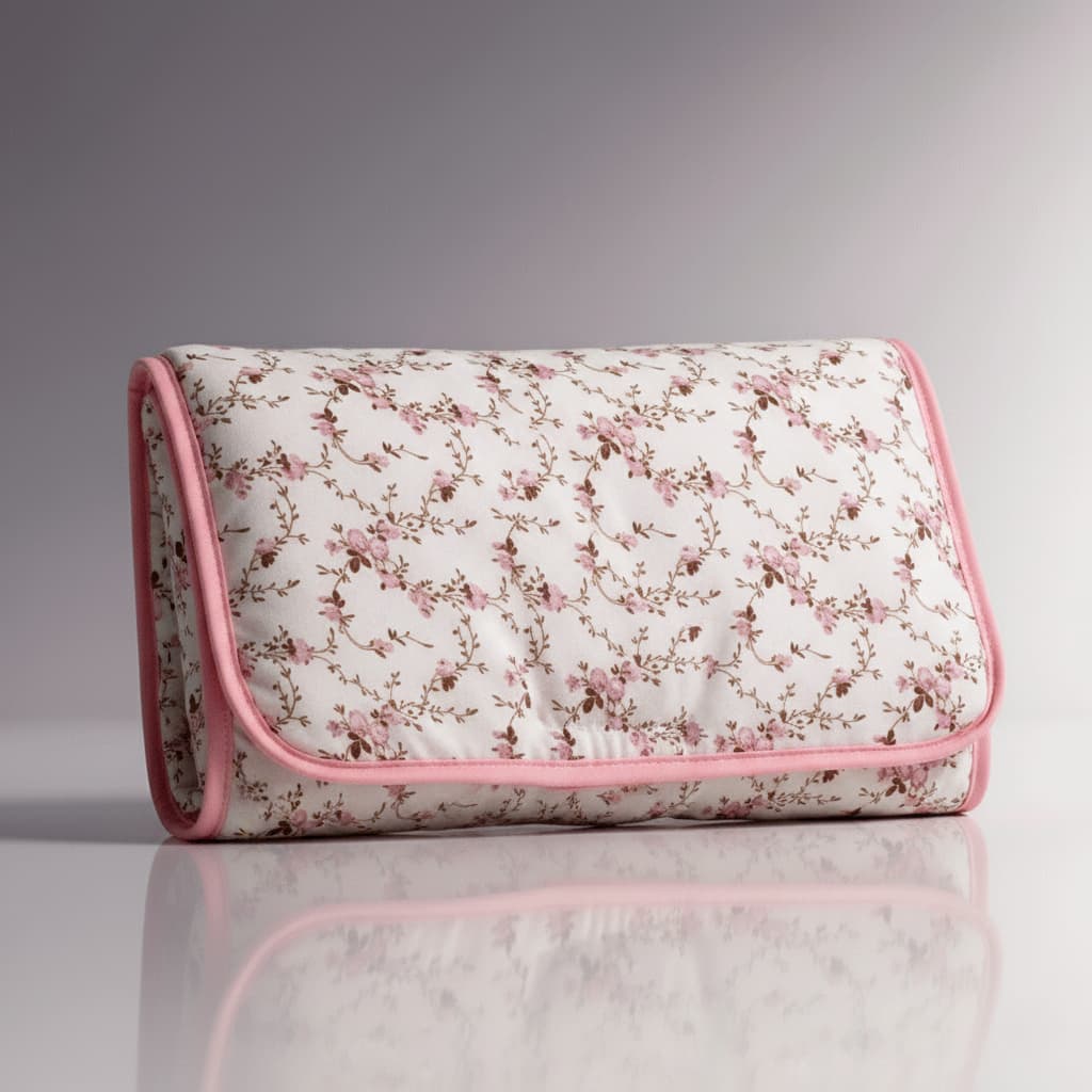 Trocador de Bebe Portátil Bolsa Impermeável Acolchoado com Bolso para Fraldas 100% Algodão