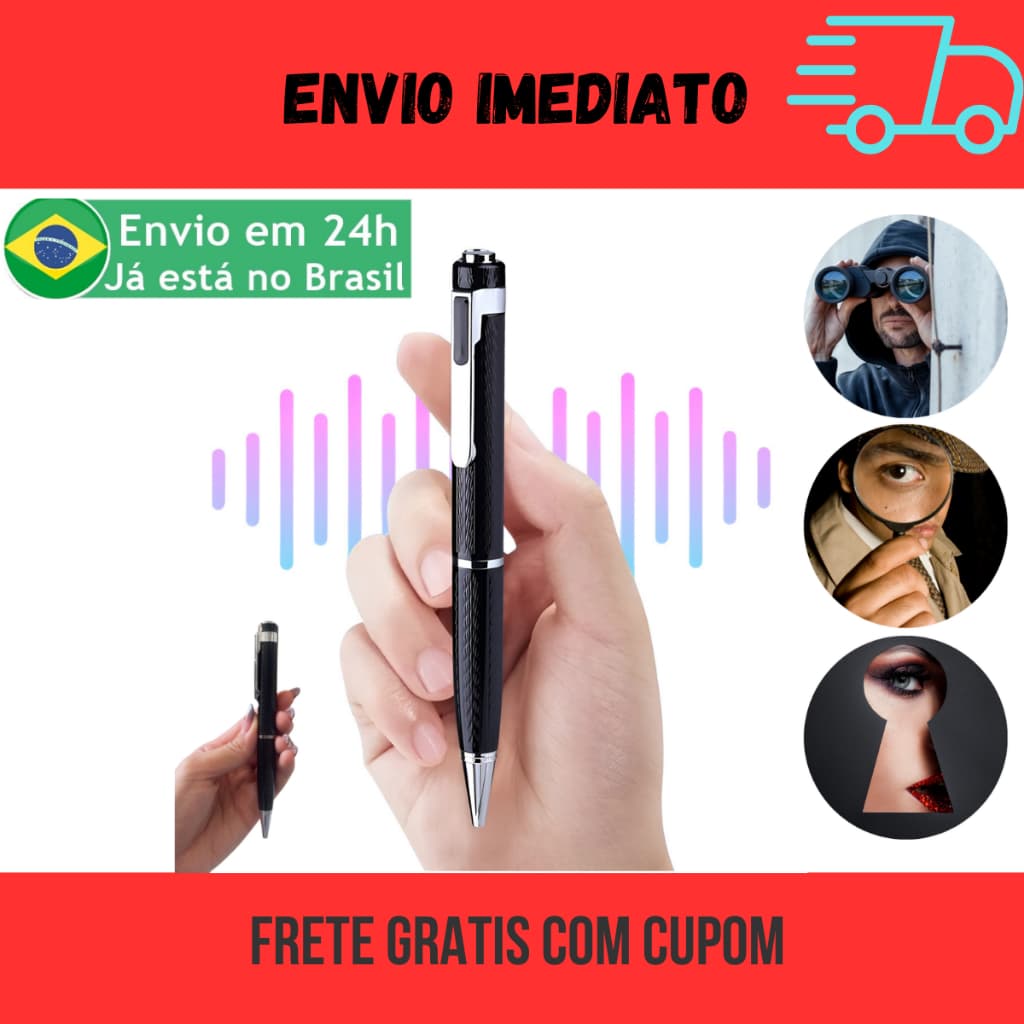 Gravador Discreto Caneta Micro Escuta Exclusivo Profissional Pronta Entrega