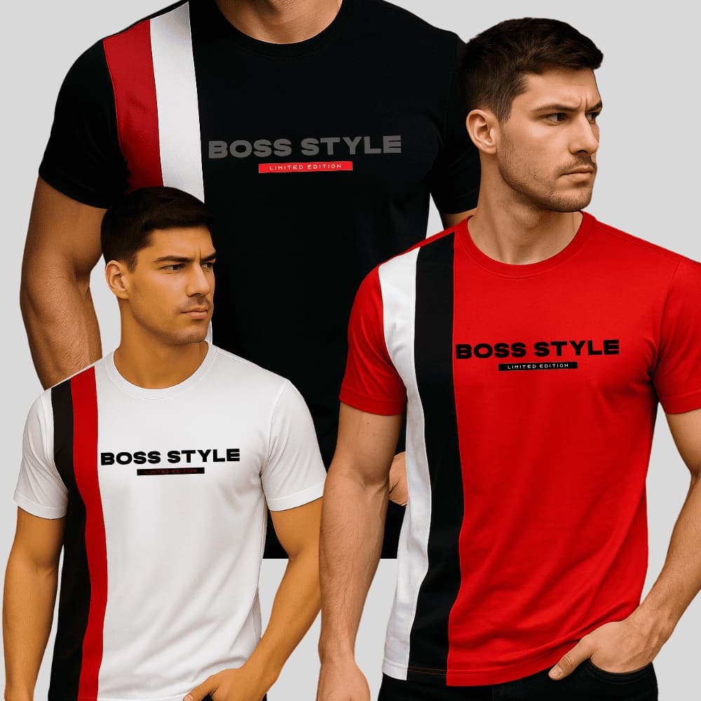 Camisa Masculina Camiseta Listrada Algodão Slim Fit ALgodão Streetwear