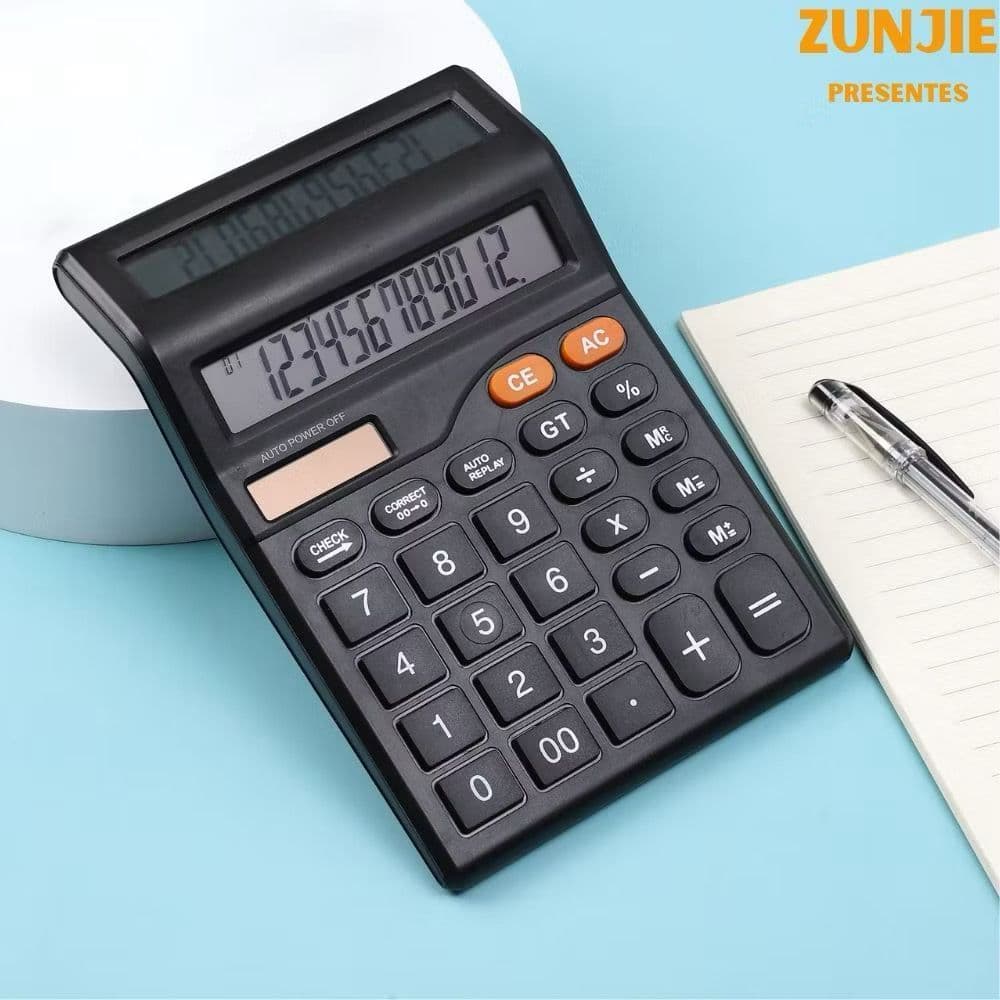 Calculadora Duplo Visor De Balcao Mesa Comercial Escritório 12 Dígitos P