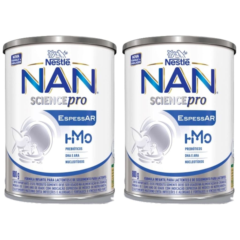 Kit 2 Latas NAN Fórmula Infantil EspessAR 800G (PRATA)