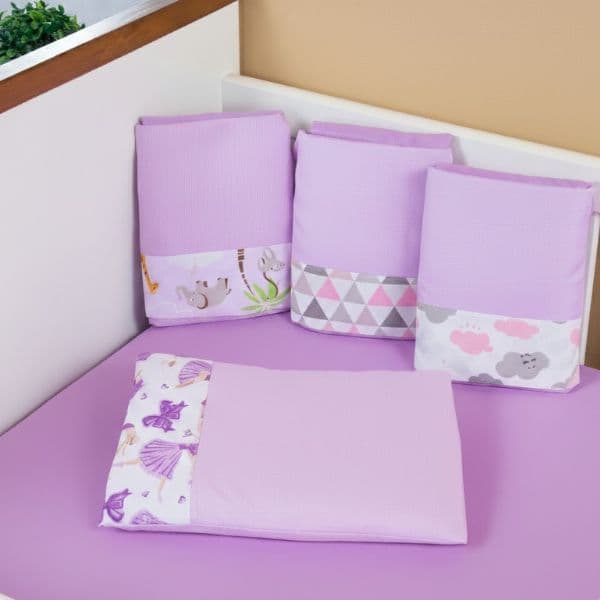 Kit 2 JOGOS Lençol Berço Americano 2 Peças antialérgico para Bebê Microfibra