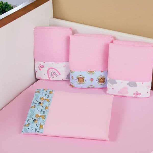 Kit 4 JOGOS de Lençol Berço Americano 2 peças Infantil Menina e Menino Microfibra