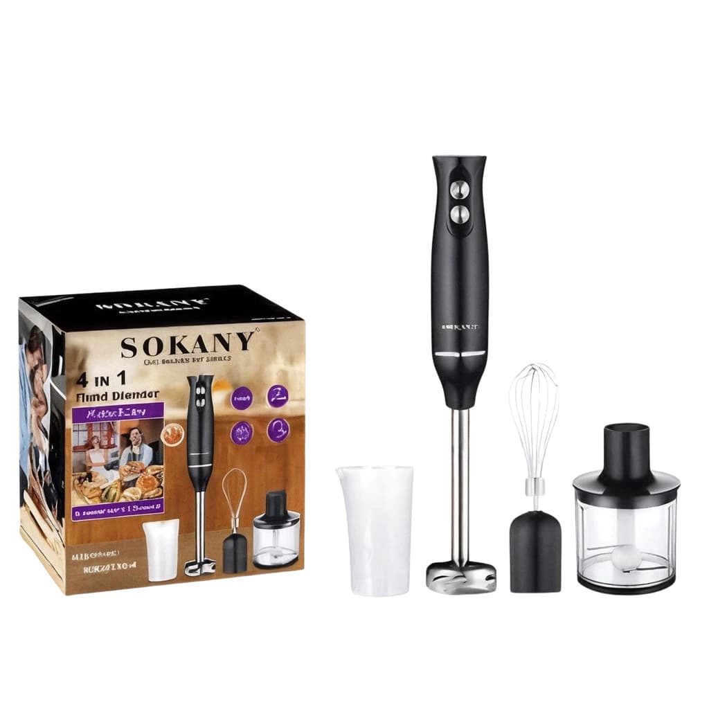 Kit Mixer e Processador 4 em 1 Sokany Para Diversos Alimentos